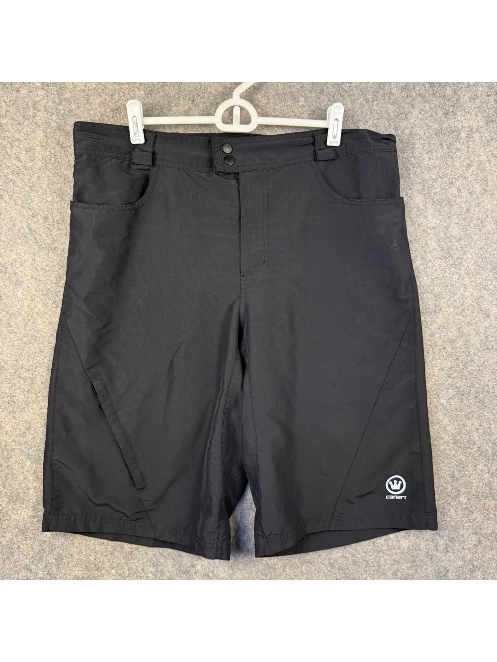 Canari Paramount Baggy Mountain Cycling Shorts Pockets Black Men Size XL 10” 786